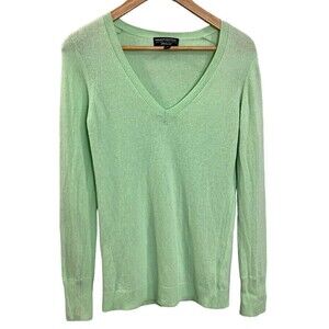 Banana Republic With Fine‎ Italian Yarn by Filpucci V-Neck Green Sweater Size S